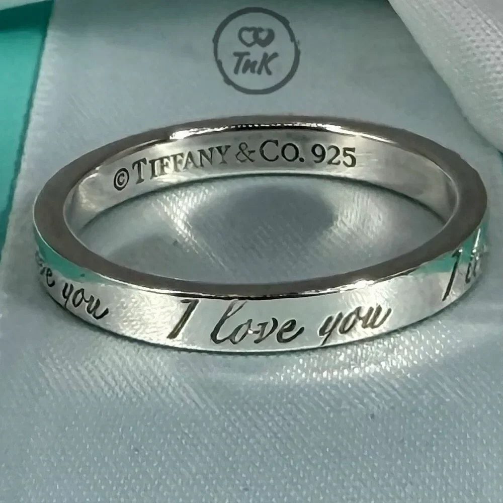 Tiffany Retired Notes "I Love You" Ring - Sterling Silver - Size 6.75 - Picture 4 of 16